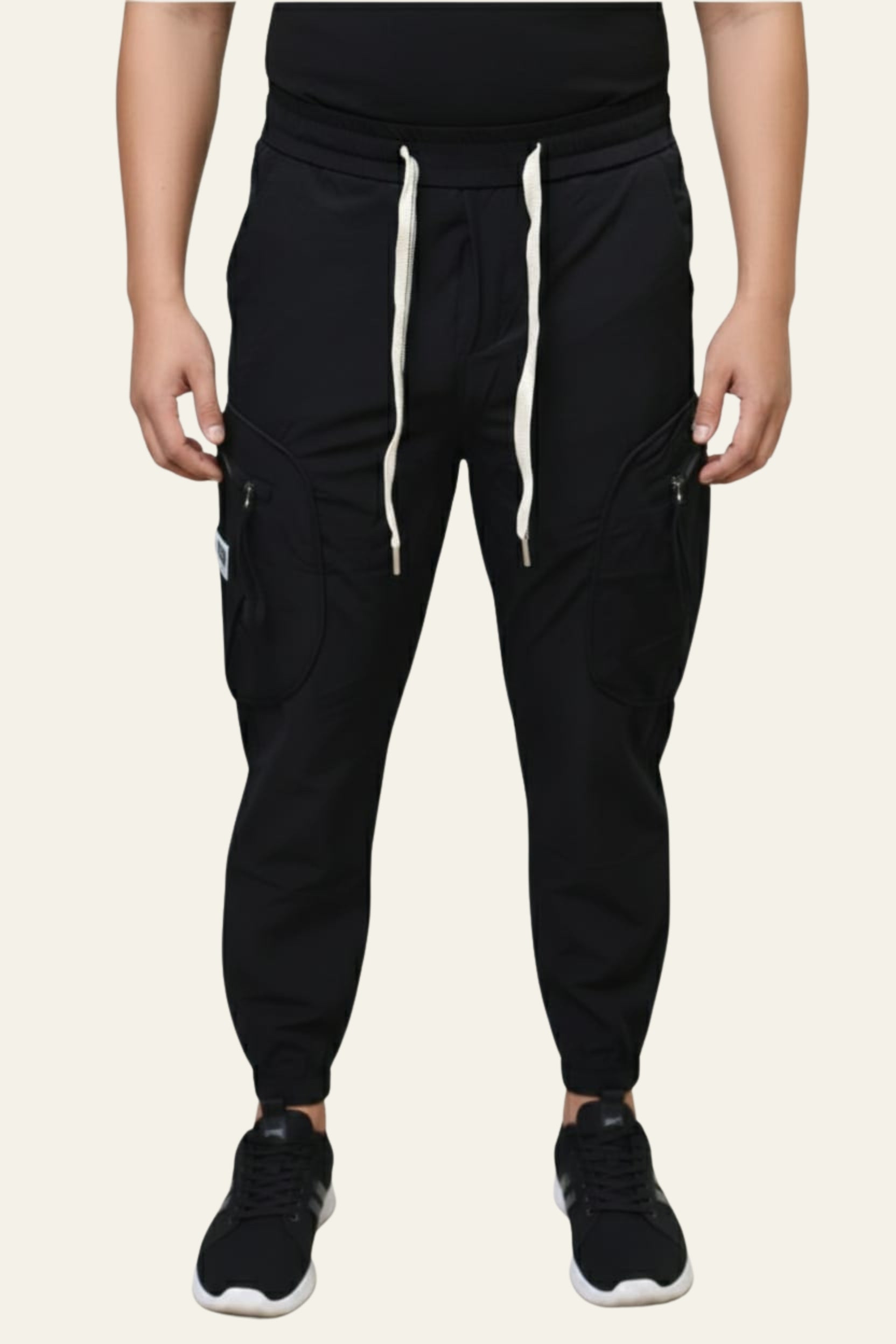 Premium Imported China Cargo Joggers – Men’s Multi-Pocket Tactical Training Pants (Black)