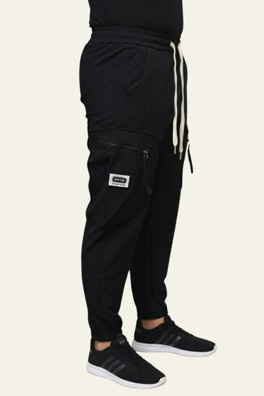 Premium Imported China Cargo Joggers – Men’s Multi-Pocket Tactical Training Pants (Black)